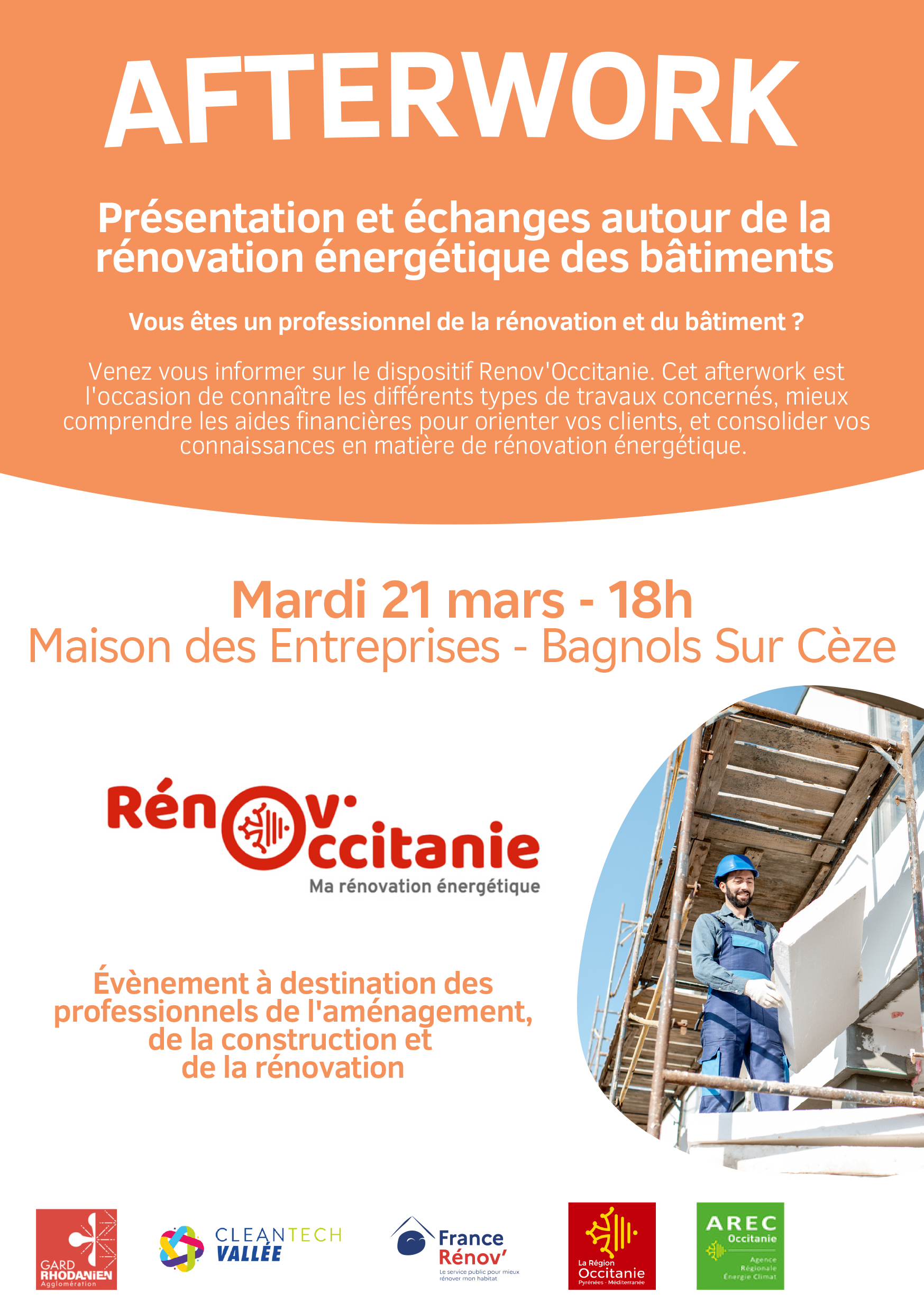 Afterwork Renov Occitanie Communauté d’Agglomération du Gard Rhodanien & CleanTech Vallée 2023