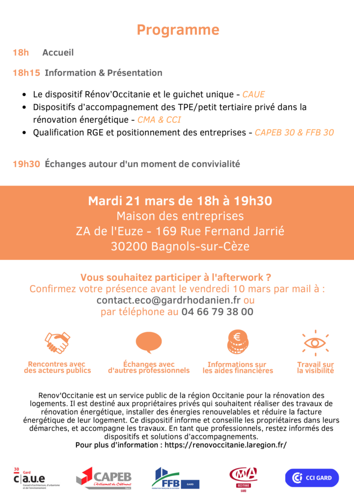 Flyer Afterwork Renov Occitanie CAGR CTV 2023 verso