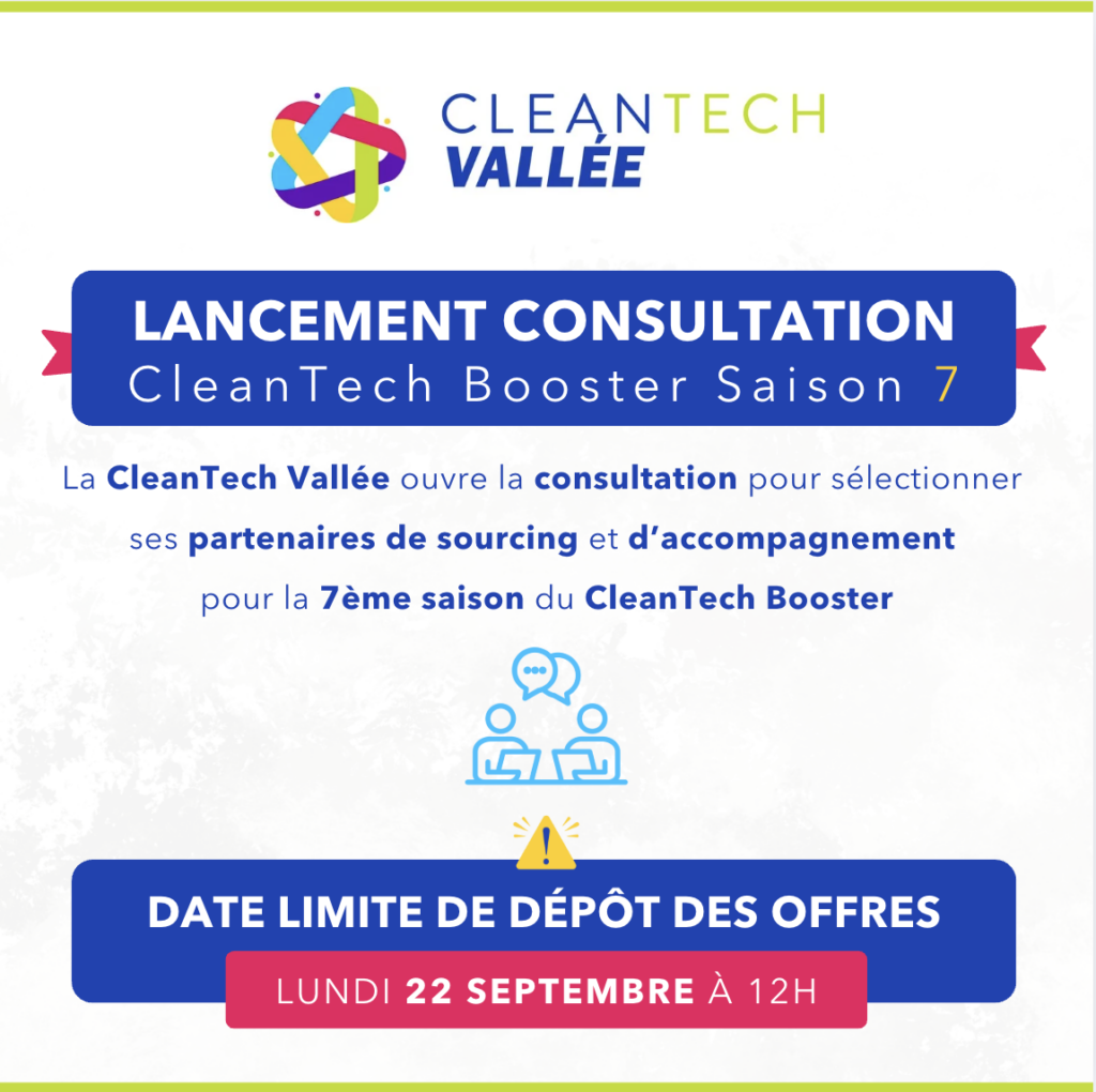 Lancement de la Consultation CleanTech Booster Saison 7