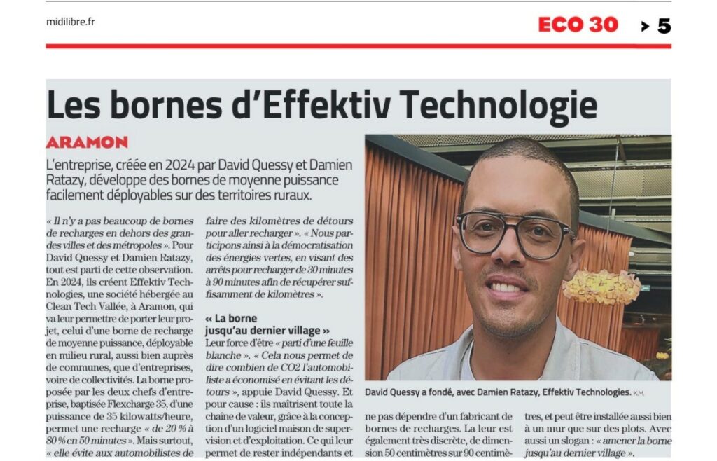 Effektiv Technologies à l&rsquo;honneur dans Midi Libre